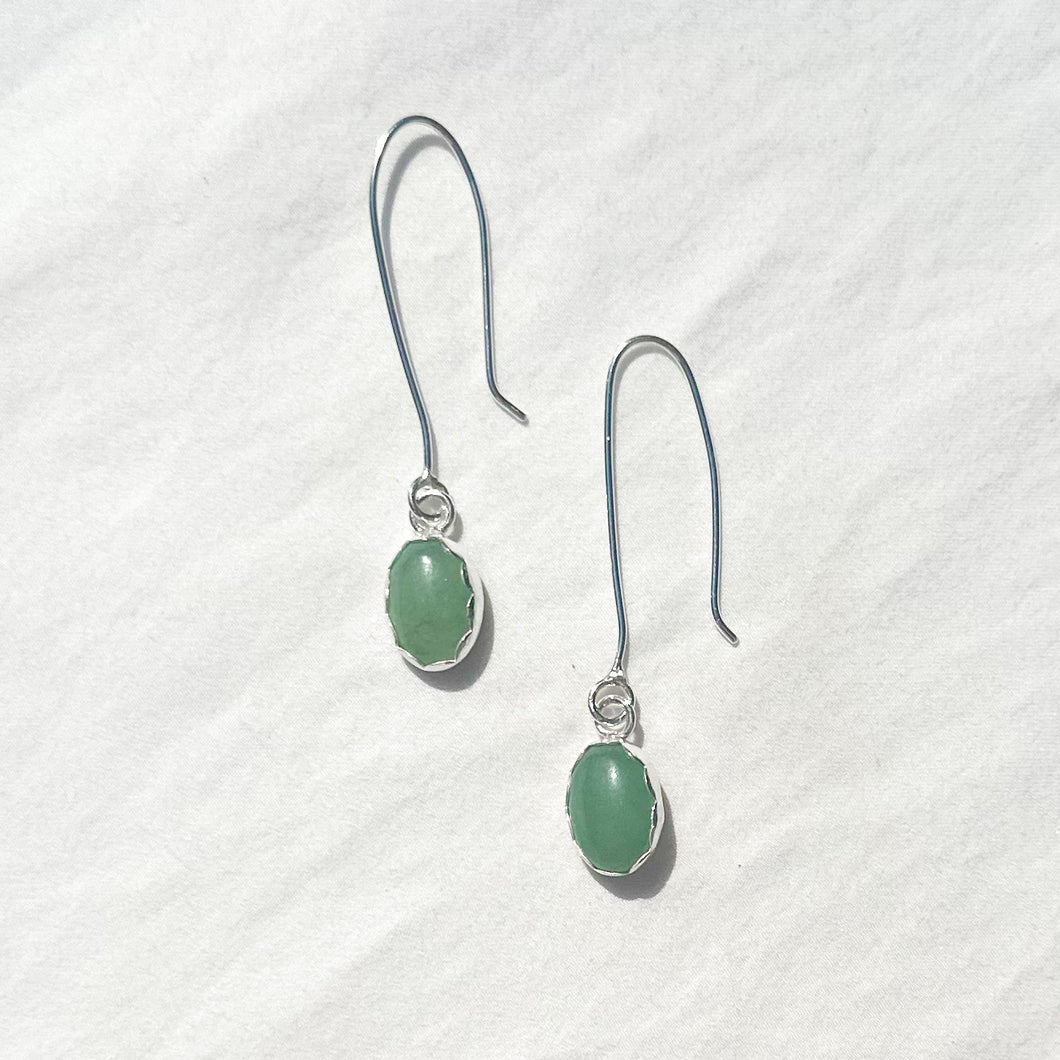 sterling silver aventurine dangles- OOAK