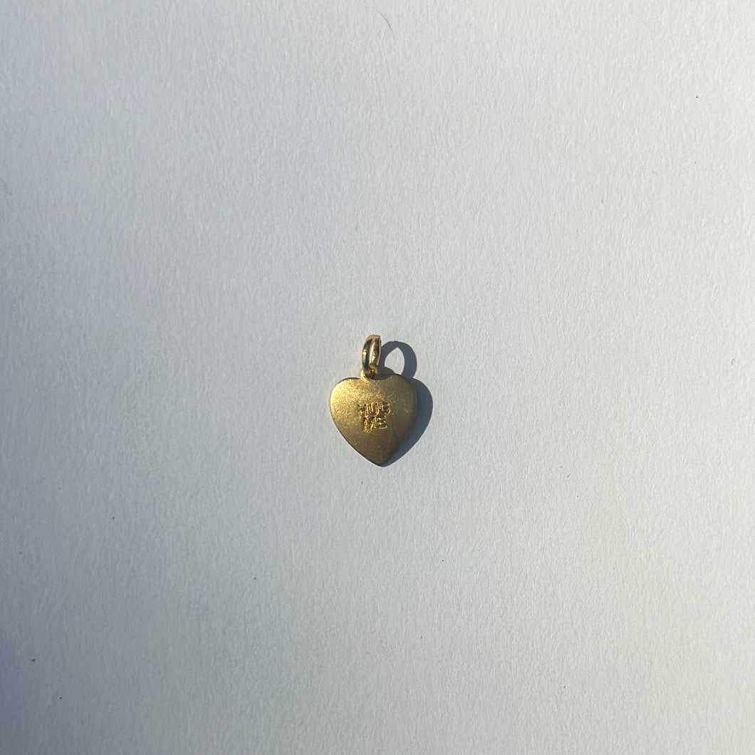 'hug me' heart charm