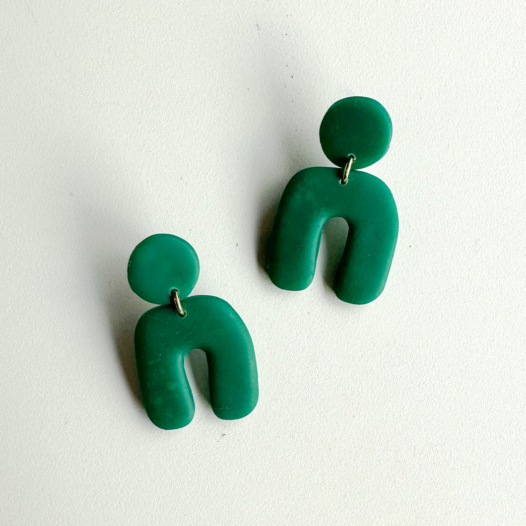 emerald green mini dangles