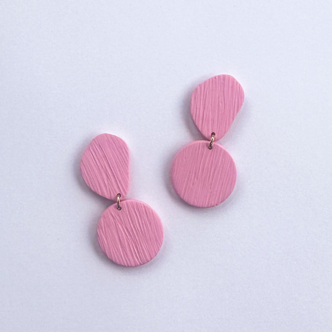 Textured pink dangles