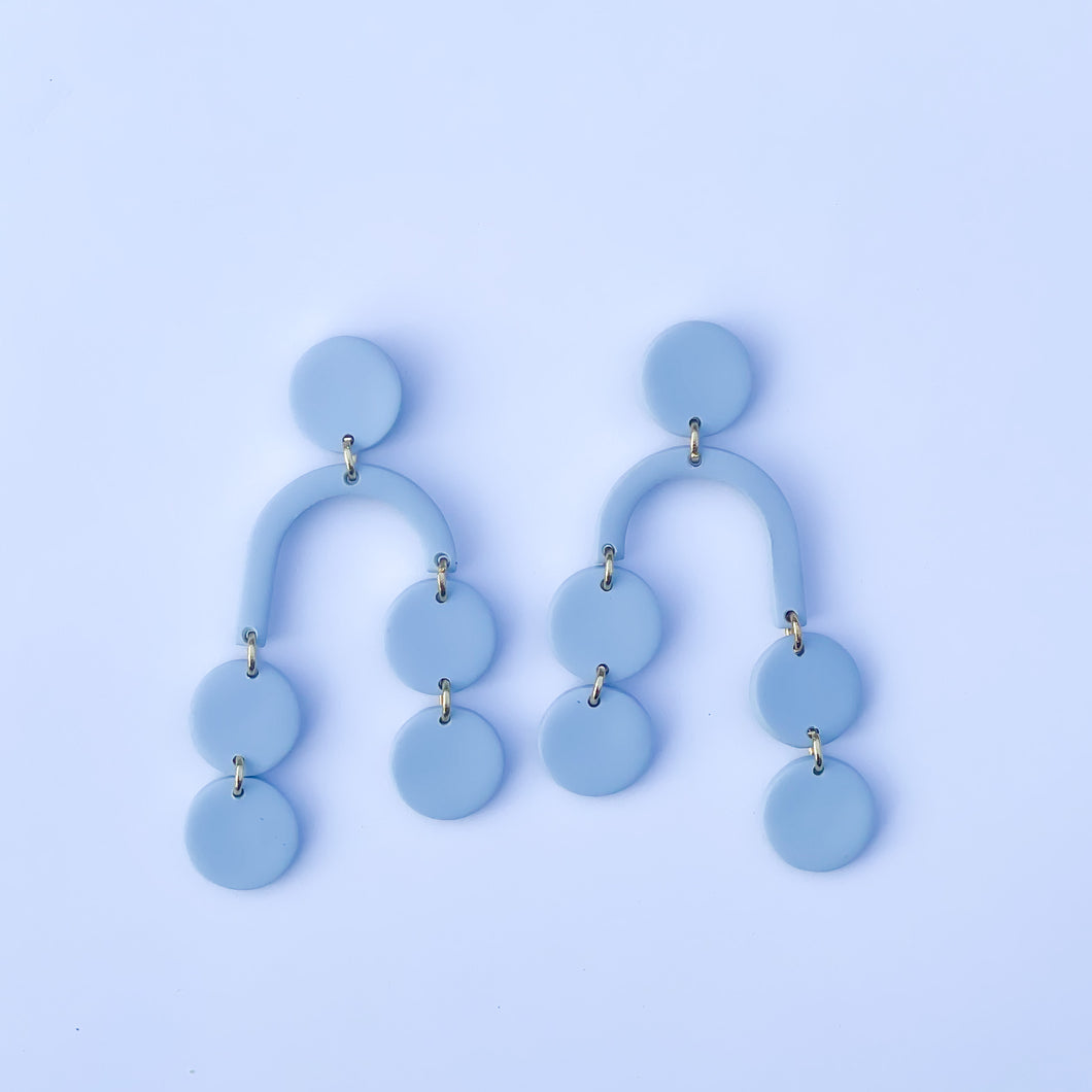 baby blue asymmetrical dangles