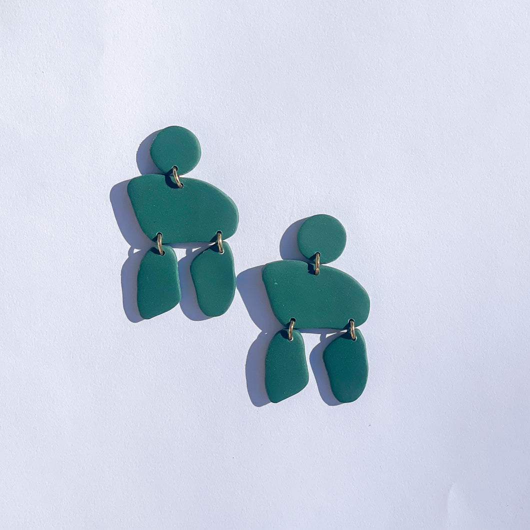 emerald green asymmetrical dangles