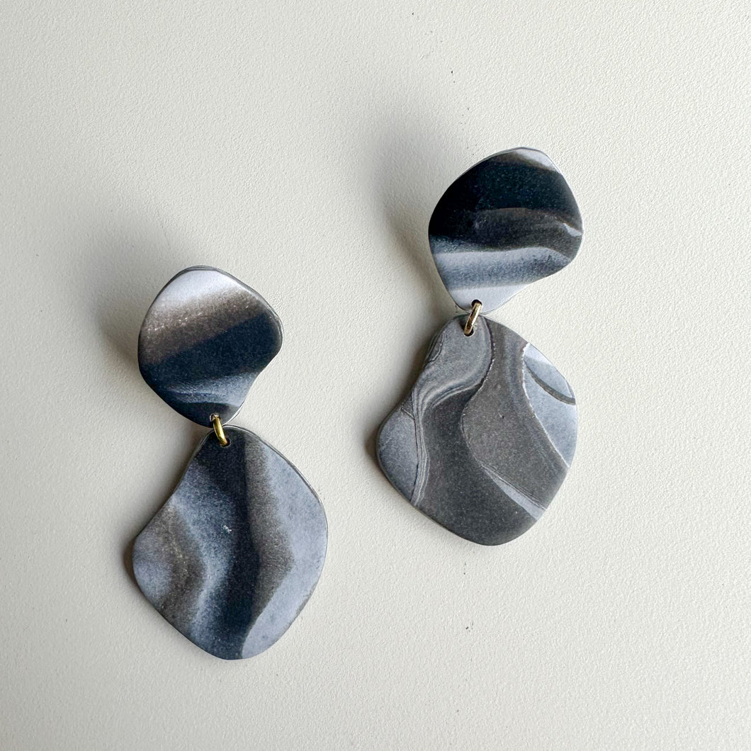 black and white marble dangles