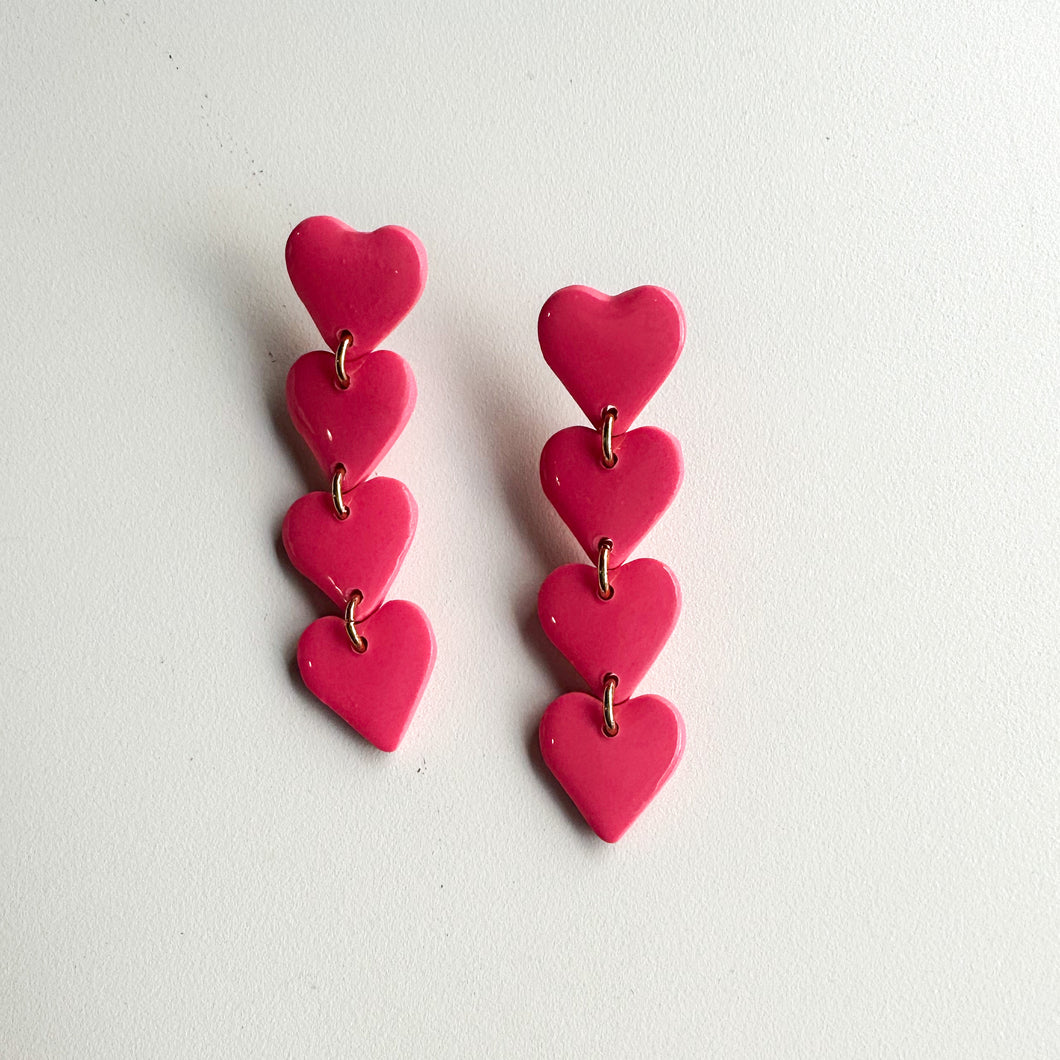 pink heart dangles