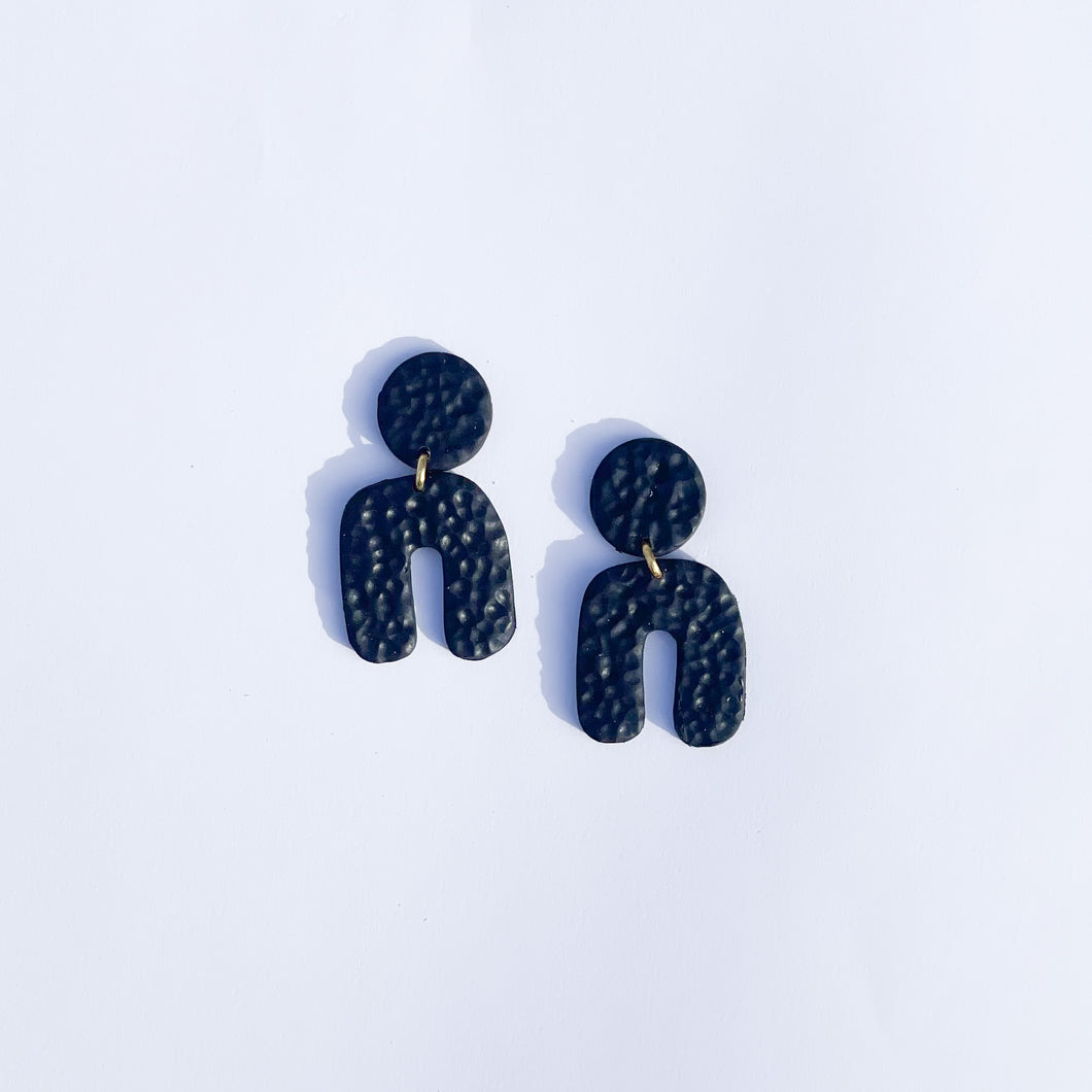 black textured mini dangles